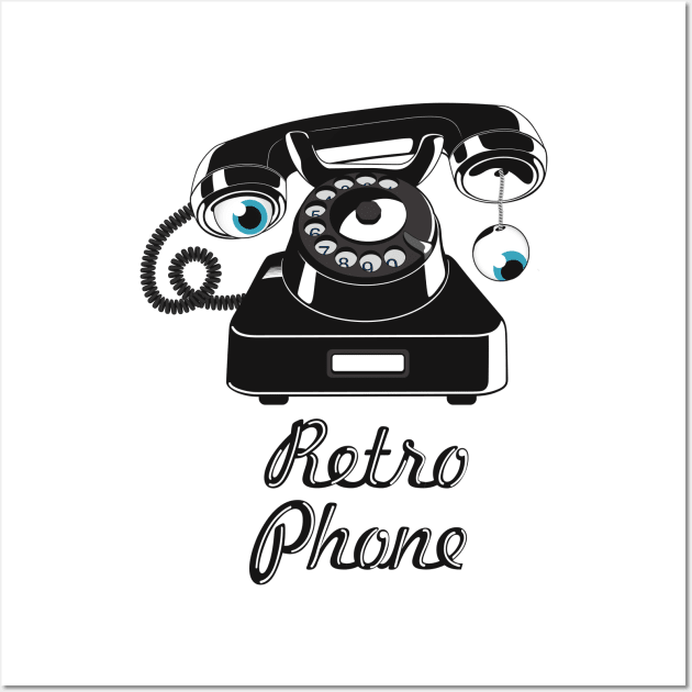 Retro phone Wall Art by Natalatrala